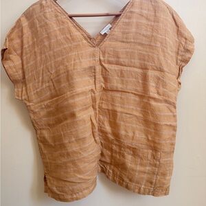 Garnet Hill Linen V-Neck Shirt